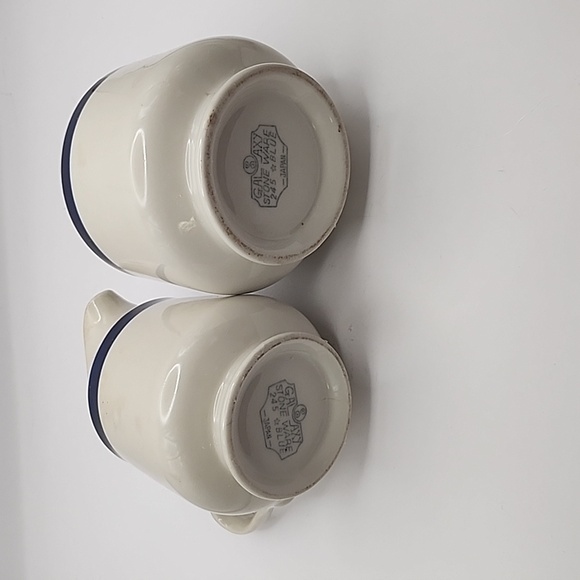 Vintage Galaxy Stone Ware Creamer & Sugar Set Blue Made in Japan - Picture 7 of 9